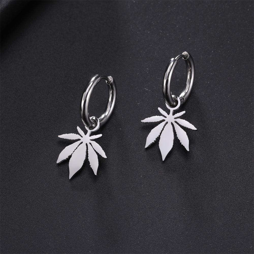 My Shape Lovely Flower Hoop Earrings for Women Gifts Stainless Steel Heart Sun Maple Leaves Earrings Fashion Jewelry Wholesale