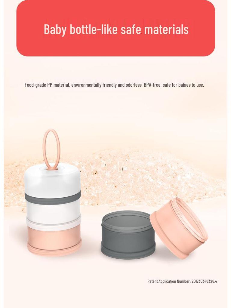 MillyMally Portable Milk Powder Box: Large Capacity, Mini Compartment for Baby Outings.
