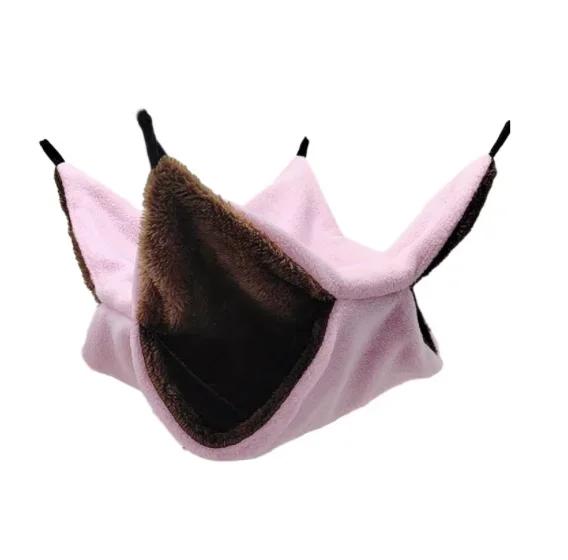 Pet Double-layer Plush Hammock Warm Hamster Hanging Bed Ferret Hanging Bed for Cat Rodents Hammock for Hamster Pets Supplies