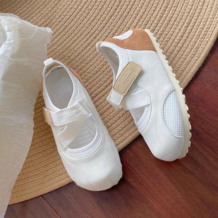 

Velcro Mary Jane shoes women s 2025 new summer hollow soft sole with skirt Hundred towers mesh breathable casual shoes 35