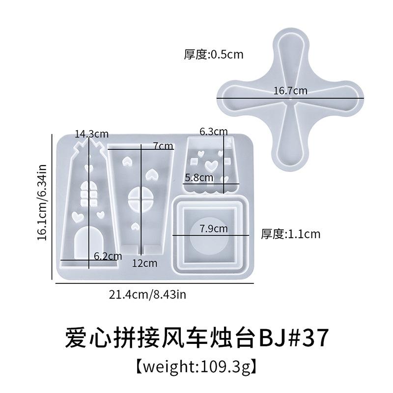 Windmill House Silicone Molds DIY 3D Tea Light Cup Holder Gypsum Plaster Concrete Mould Craft Ornament UV Epoxy Resin Tool