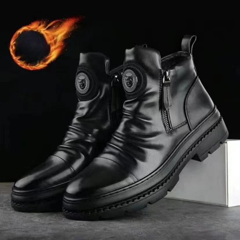 

Мода 2025 Осень Новая Мужская Обувь Зима Дизайнерская Защитная Обувь Зима Хлопковые Вставки Зимние Ботинки Универсальные Ботильоны Botas Para Hombre 44