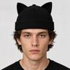 Adjustable Cat Ears Brimless Hat Cute Woman's Landlord Hat Simple Bucket Cap  Casual Wear