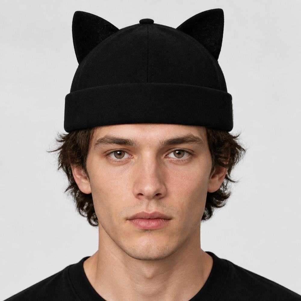 Adjustable Cat Ears Brimless Hat Cute Woman's Landlord Hat Simple Bucket Cap Casual Wear