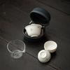Chinese Portable Travel Ceramic Tea Set Glass Fair Cup Handmade Orchid Gaiwan Teacup Tradition Teaware with Storage Bag