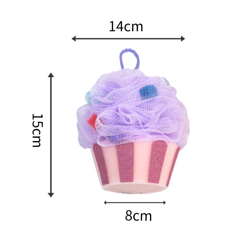 Großer Netzschwamm Badeblume Süße Kuchenform Schrubbende Blasen Badeblume Superweiche Körperreinigung Netzbürste