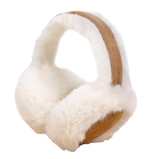 Women Earmuffs Thickened Inner Lining Bow Embellishment Suede Fabric Adjustable Headband Earmuffs Winter Accessory