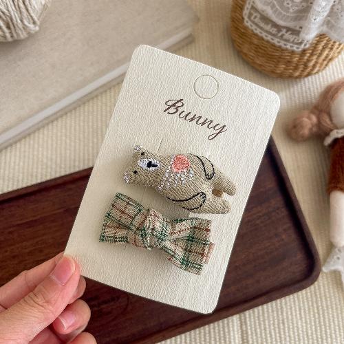 Koreanische Version von rosa und blau kariertem Liebes-Haarspange Haargummi wilde Kinder-Haaraccessoires Haarseil Seitenklemme