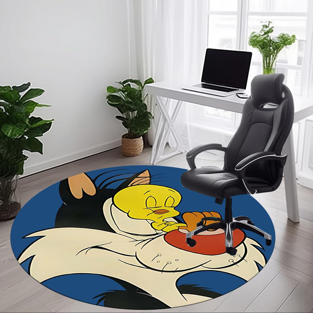 Character Office Round Area Rug, Under Office Chairs Bedroom Living Room Home Decor A1022298