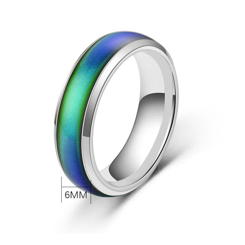

Color-Changing Smart Temperature Titanium Steel Ring - Women s Ins Style Hip Hop Design. Size 9