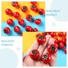 ORFOFE 12-teiliges Miniatur-Tomatenmodell, 0,85 Zoll künstliche Tomatendekoration, Simulationsfrucht, Puppenhaus-Anhänger, Kleine Artikel-Ausstellung