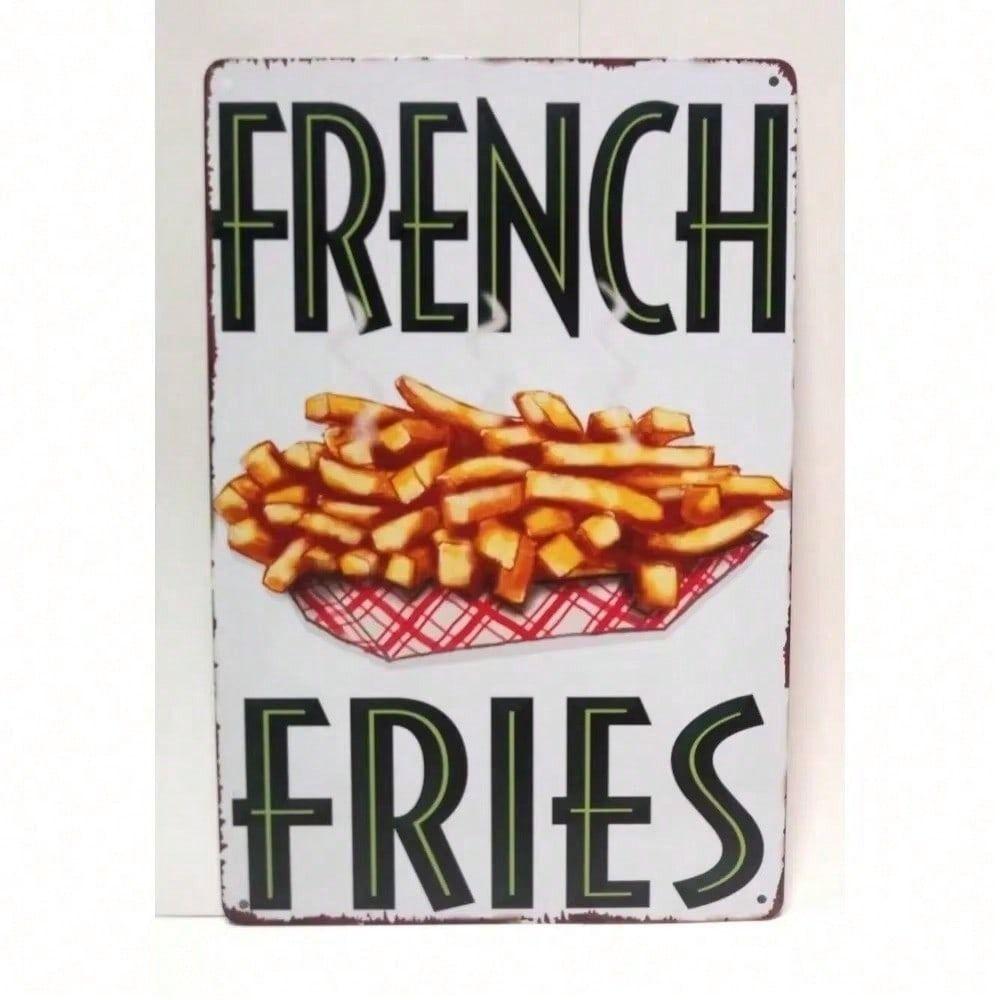 

Vintage Kitchen Metal Wall Sign Fast Food Decor for Restaurant Rustic Tin Poster