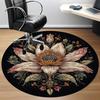 1pc Floral Mandala Office Round Area Rug, Indoor Mat Suitable For Office, Under Office Chairs Bedroom Living Room Home Decor, Room Deco