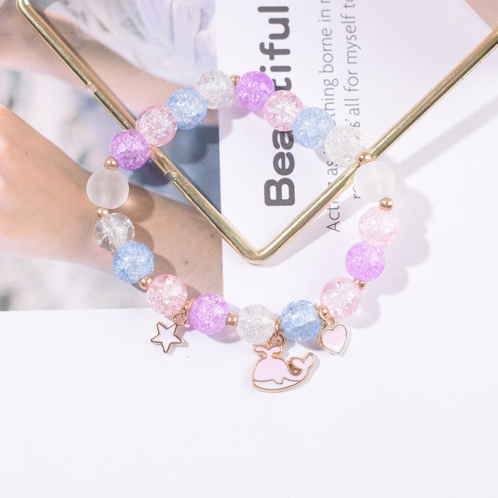 Crystal Bracelet Alloy Colored Beaded Bracelet Student Friendship Fashion Bracelet Bead Glass Hot Selling New Cartoon