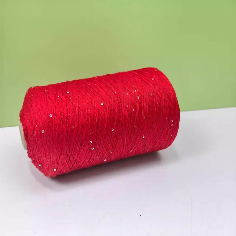Glitter Mulberry Silk Cotton Thread 500g/Roll Glitter Bead Silk Lace Thread Soft Silky Spring/summer DIY Hand-woven Thread