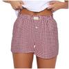 Women's High Waisted Casual Elastic Loose Retro Checkered Shorts