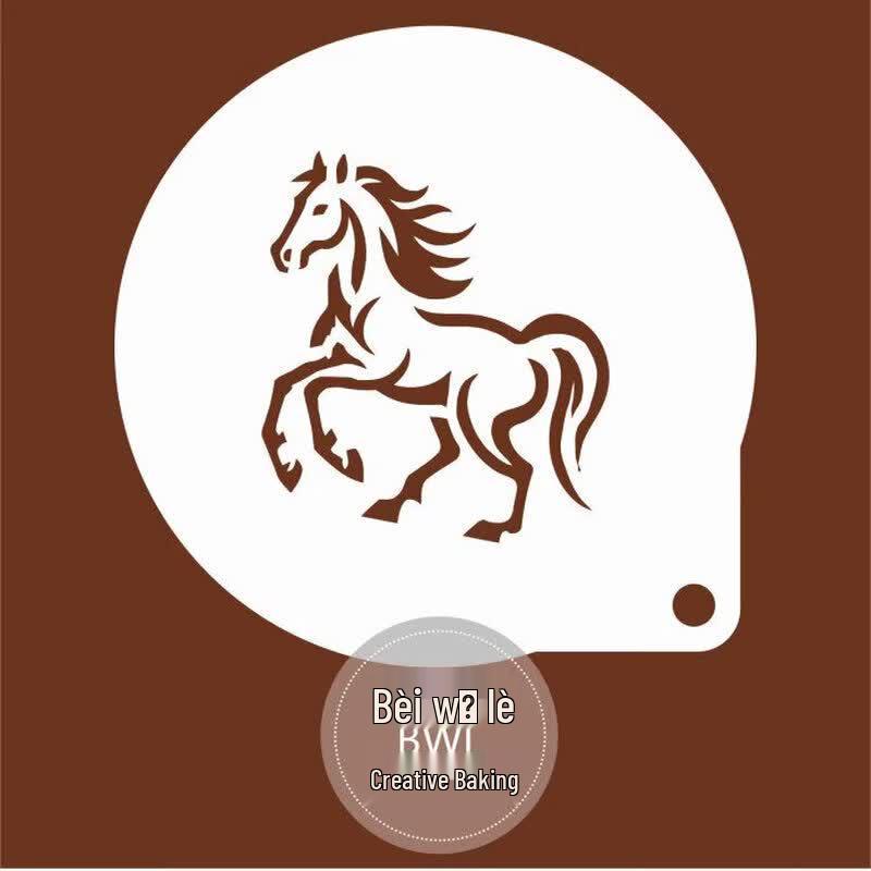 Qiwei 2026 Fortune Blessing Coffee & Baking Stencils (3-Pack)