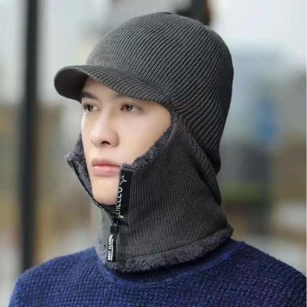 Knitted Hat, Pullover Hat, Plush Hat, Thick Hat, Windproof Hat, Warm Hat, Ear Protection Hat, Cycling Hat