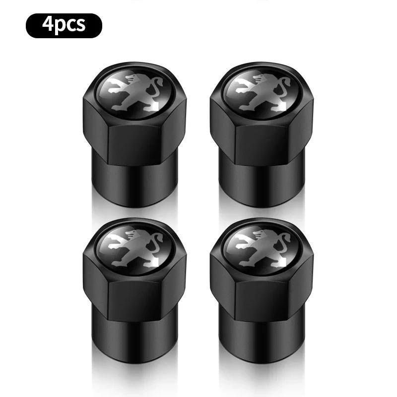 4pcs Aluminum Anti-theft Hexagonal Tire Valve Cap Accessories For Peugeot 206 208 306 307 308 508 106 107 108 2008 3008 5008 207