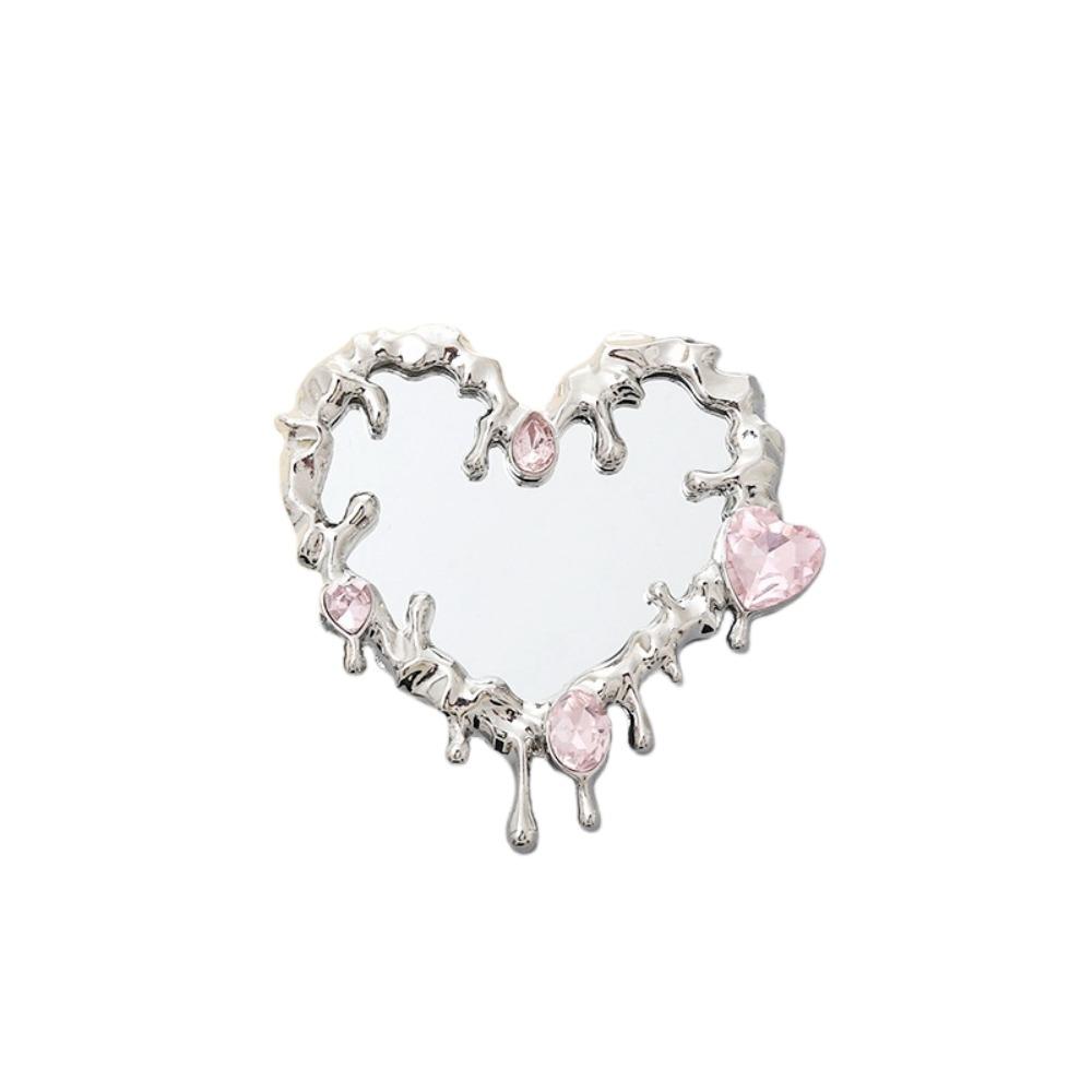 

Butterfly Mini Y2K Mirror Sweet Portable Mirror Makeup Tool Irregular Mirror Craft Decor Silver Heart Mirror