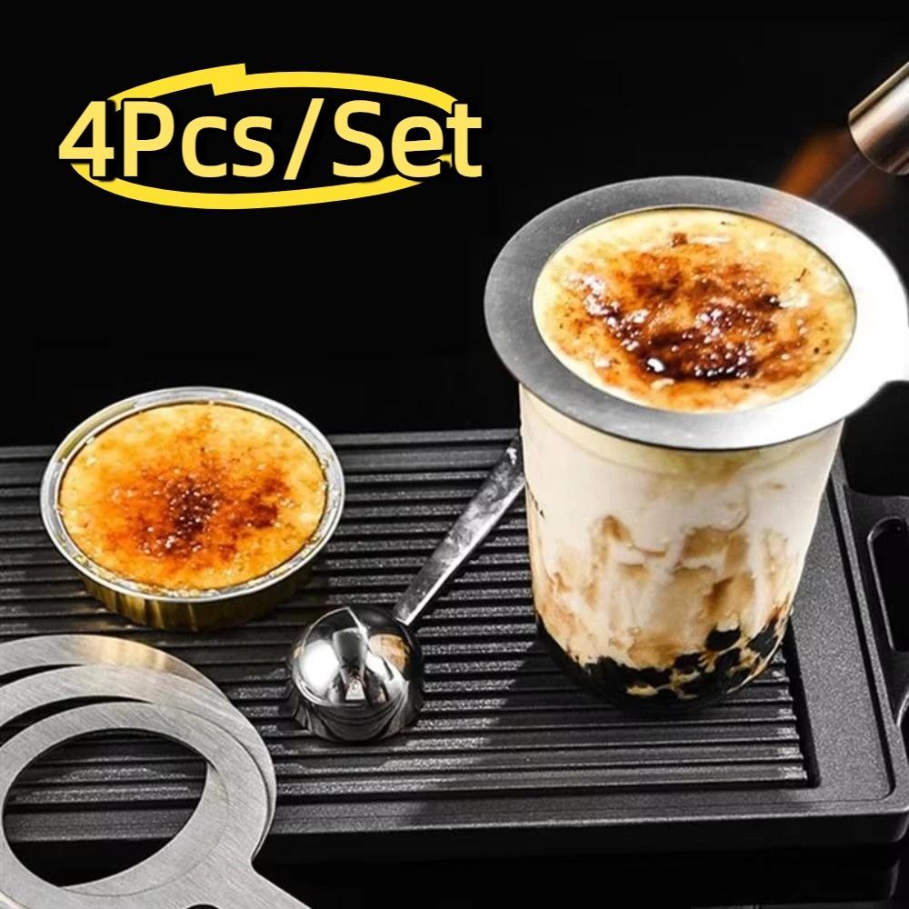 4Pcs 50/90/95/98 Calibre Baking Cup Gaskets Rust-proof Anti Scald Stainless Steel Gaskets Professional Heat Resistant