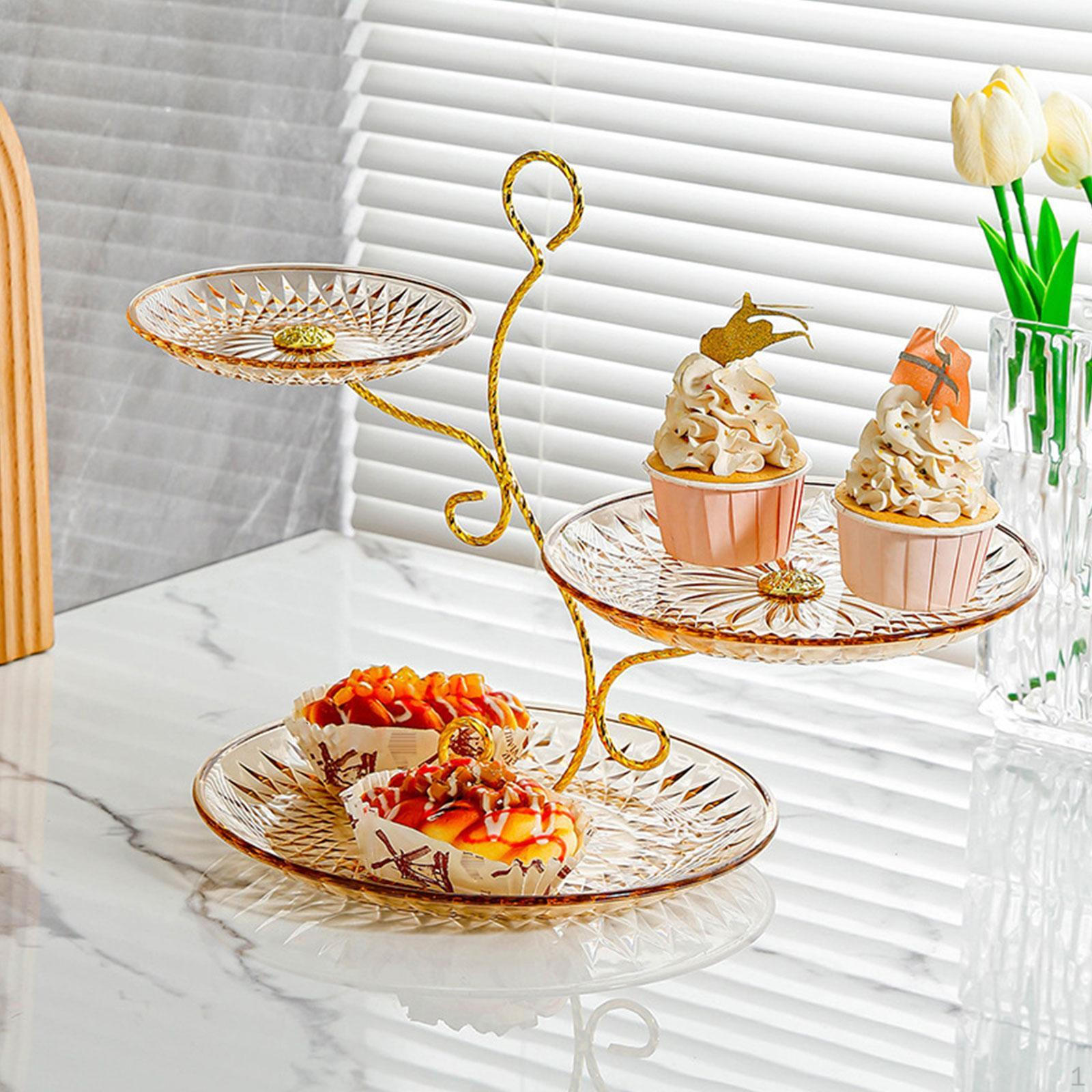 

3-х слойная тарелка для сухофруктов, многоярусный поднос для сервировки, подставка для кексов на шведском столе коричневый