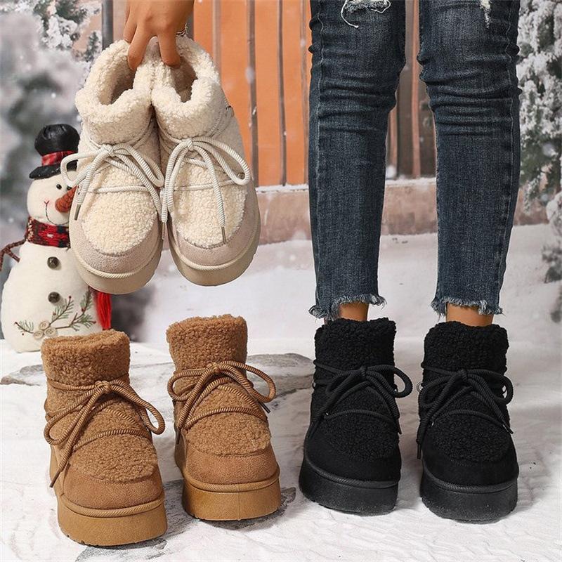 Women's Winter Boots - 2025 Autumn/Winter New Style Fleece-Lined Extra-Thick Warm Snow Boots Versatile for All Outfits
