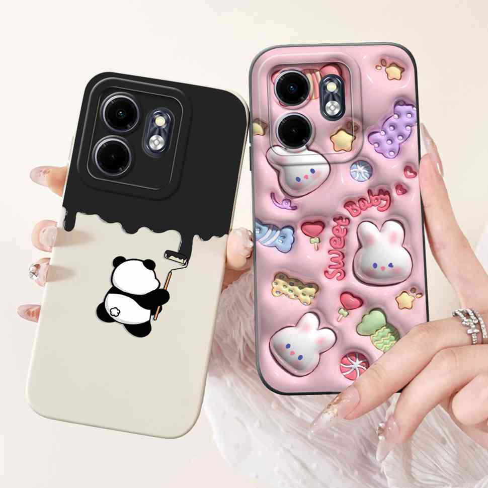 For Infinix Hot 50i Case Hot50i X6531 Lovely Rabbit Silicone Soft TPU Cover Fundas For Infinix Smart 9 Smart9 X6532 Phone Cases