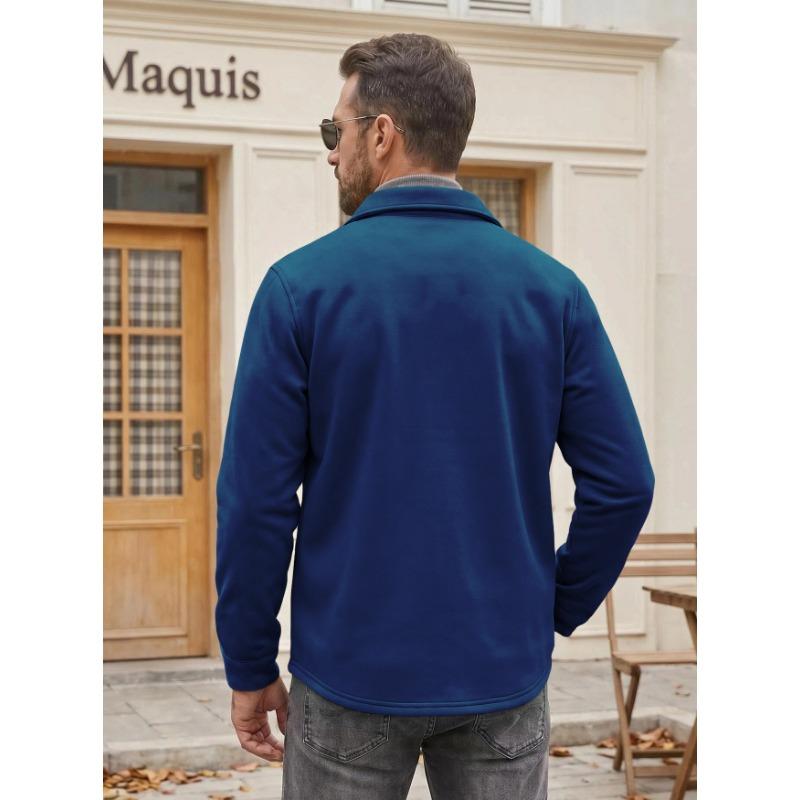 Men S Solid Color Casual Turn Down Collar Single Breasted Long Sleeve Jacket