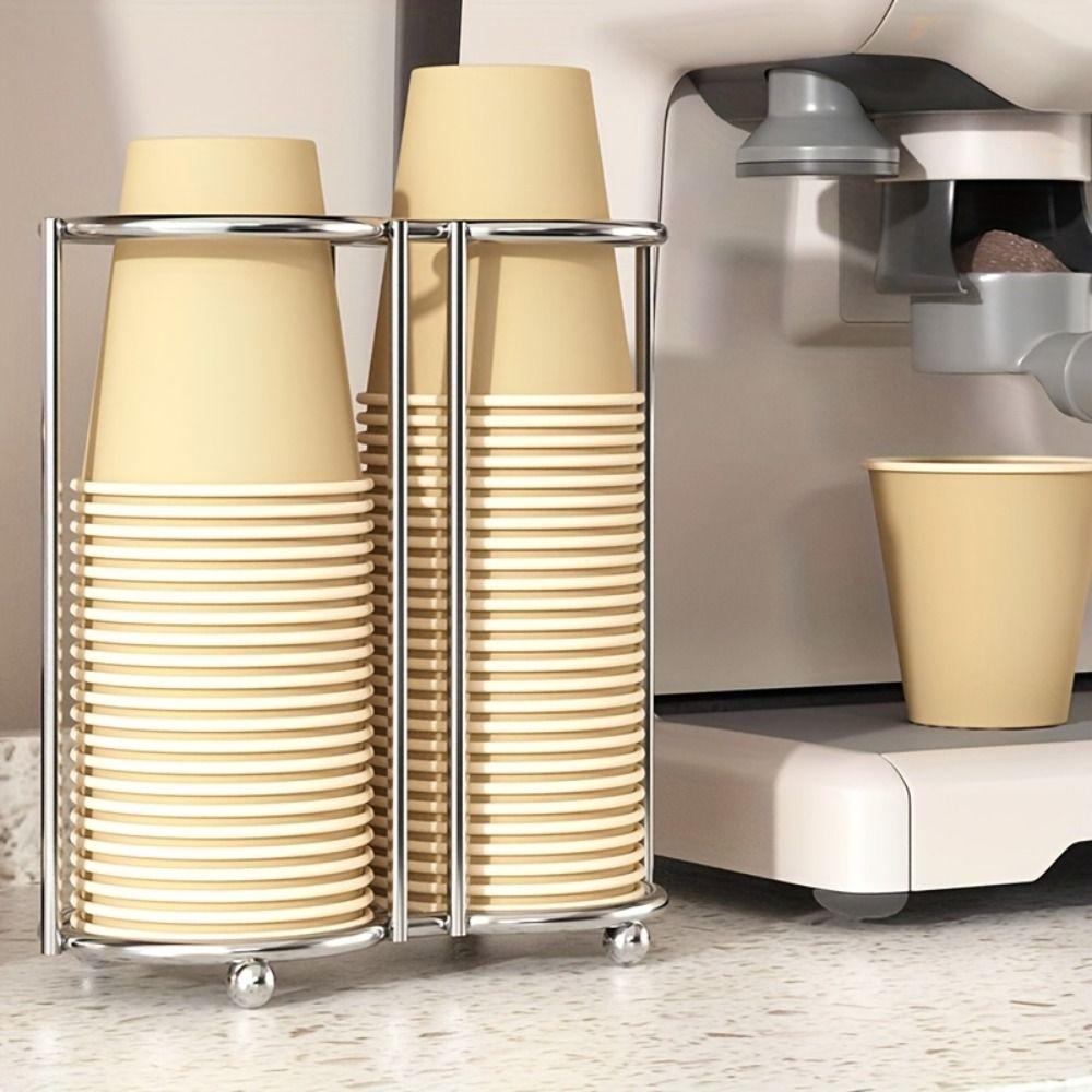 Multifunctional Paper Cup Holder Stainless Steel Paper Cup Organizer Office