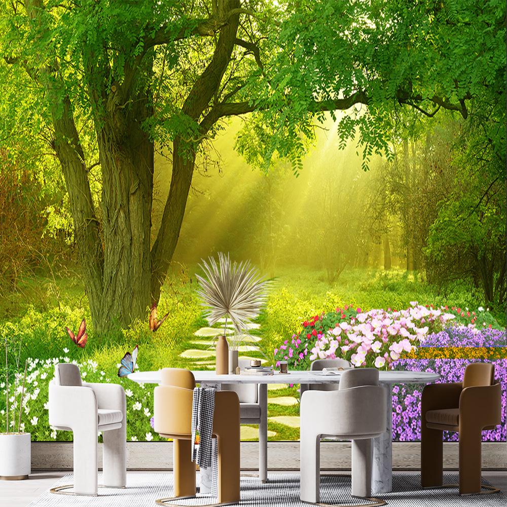 Forest Wallpaper Flowers Butterfly Forest Wall Murals Living Room Home Decor