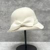 Haute Couture Top Hat Hepburn Style Elegant Bow Temperament Fisherman Woman Autumn And Winter French Retro Korean Version Fashion Show Small Face
