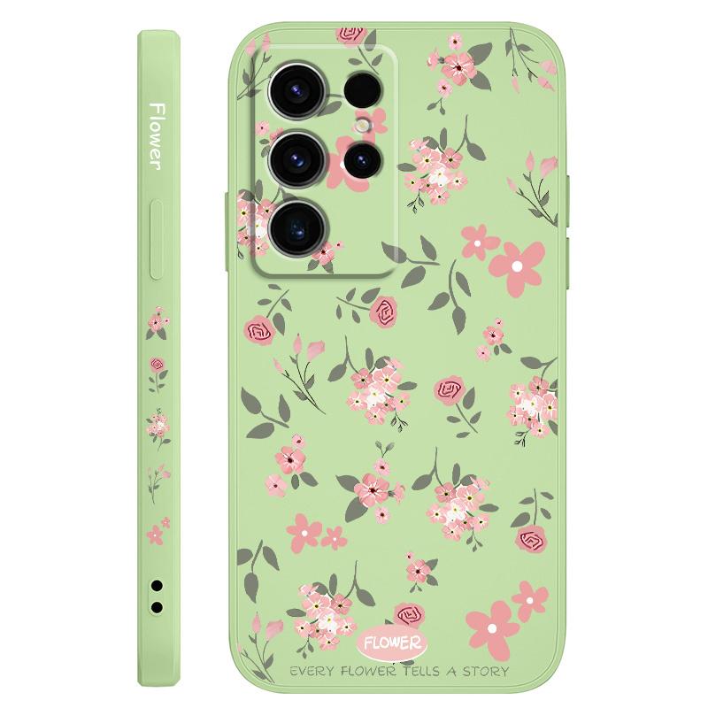 

Floral Scent Phone Case For Samsung Galaxy S25 FE S24 S23 S22 S21 S20 Ultra Plus Note 20 Ultra 10 Plus Cover Galaxy S23 Ultra світло-зелений колір