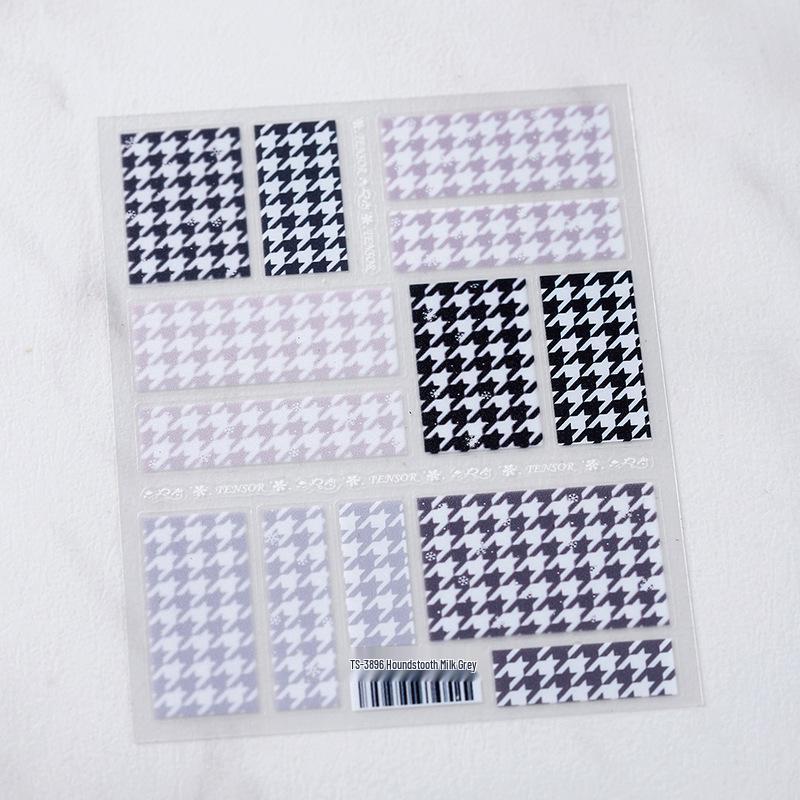

TENSOR Houndstooth 3D Grid Self-Adhesive Nail Art Stickers TS-3894