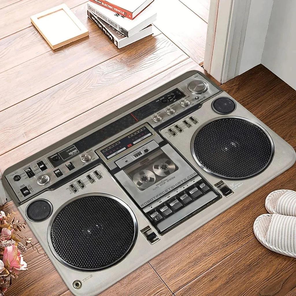 Retro Radio Home Entrance Doormat Bedroom Decorative Carpet for Living Room Kitchen Floor Mat Bathroom Anti-slip Mat Home Decor