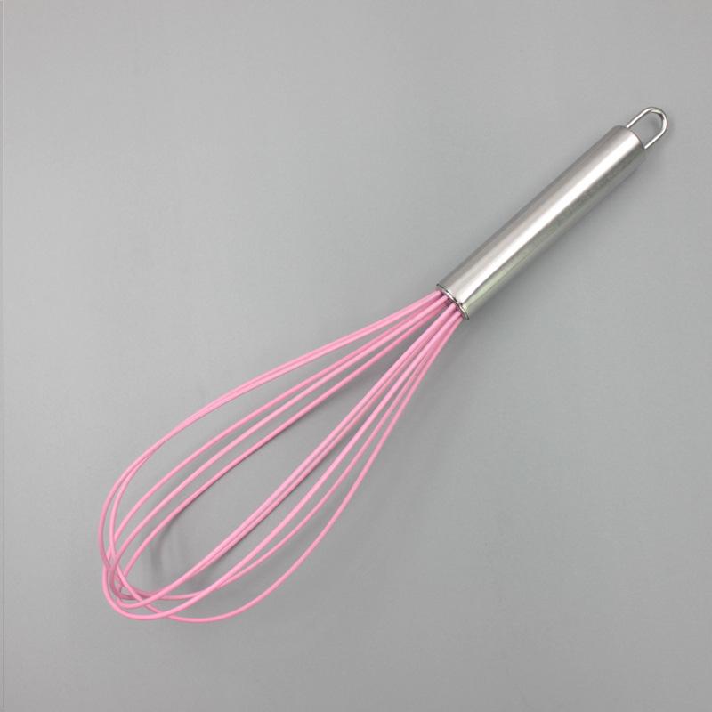 Stainless Steel Silicone Whisk - Handheld Cake Cream Beater Mixer Tool