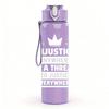 1PC Anywhere To Justice Light Text 750ml Color Plastic Sports Water Bottle Leakproof Flip Straw Lid Suitable for Sports Office Home Use