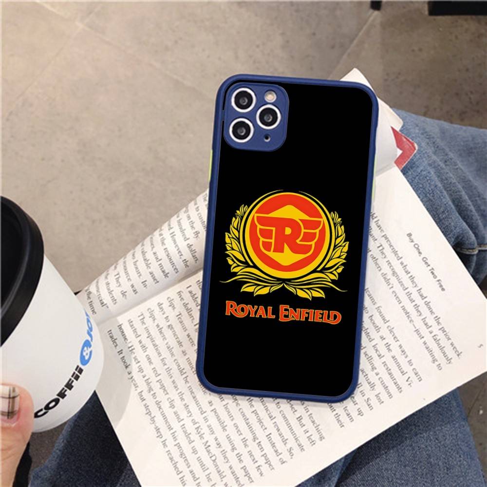R-ROYALS E-ENFIELDS Logo For IPhone 16 13 15 11 12 14 Pro Max 15 16 Plus X XS MAX Matte Phone Cover