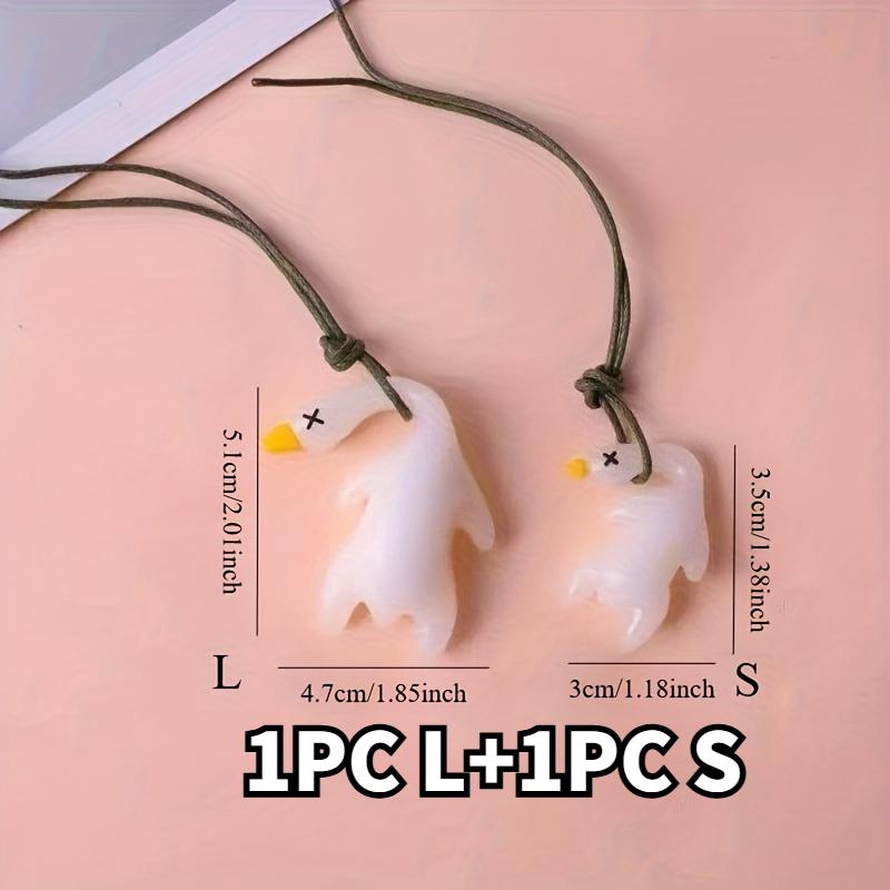 

2-Piece Uv Color-Changing Sun Duck Set, Durable Pvc Soft Material, Creative Car Hanging Decor, Fun and Funny Small Items, Holiday Gift білий