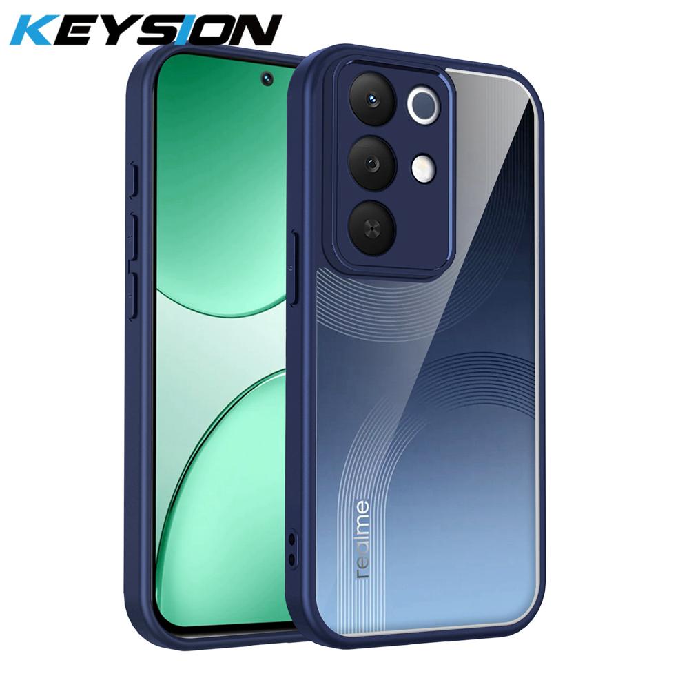 KEYSION Transparent Phone Case for Realme C85 Pro Soft Silicone+PC Clear Shockproof Phone Back Cover for OPPO Realme C85 4G 5G