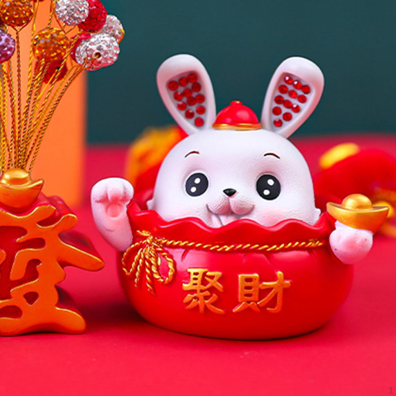 

Desktop Ornament Statue Bunny Figurine for Auto Interior Dashboard Accessories Style A