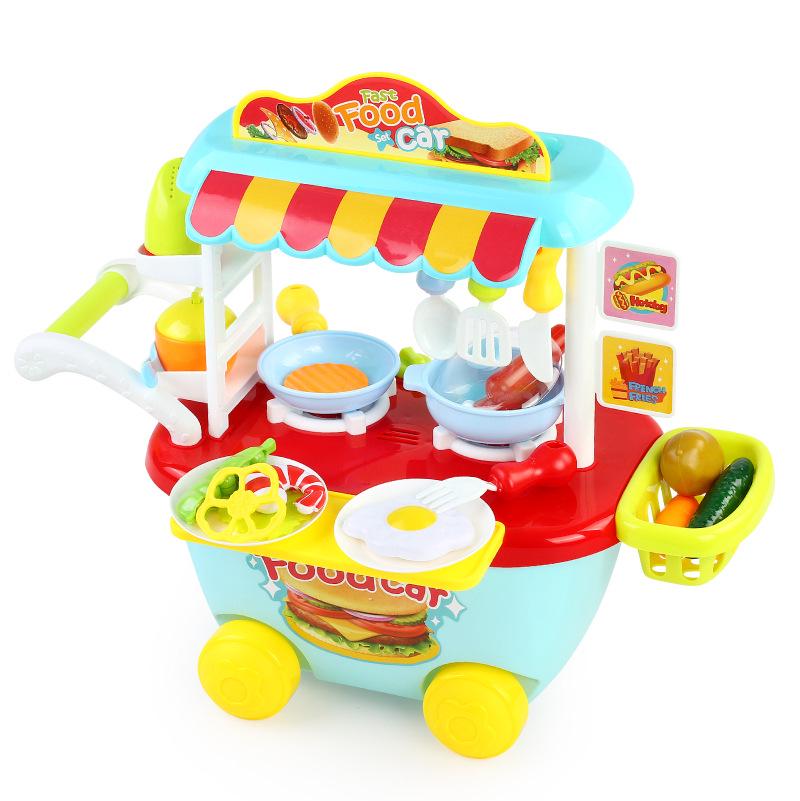 Kids Mini Kitchen Role-Play Dining Cart Toy Set Chenghai, China
