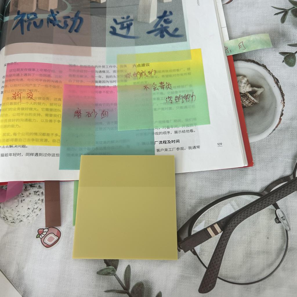 50 Sheets/pad Transparent Sticky Notes Pad Waterproof Self-Adhesive Clear Memo Message Reminder Home Office School Supplies