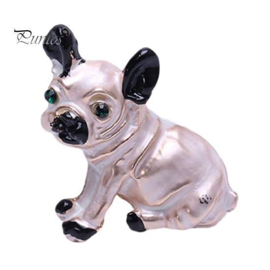 Cartoon Cute Ugly Dog Shape Brooch Shining Rhinestones Inlaid Eyes Pin Suit Lapel Badge Jewelry Gift Coat Accessories