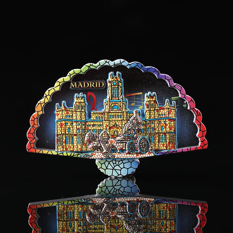 Kühlschrankmagnet mit Spanien-Land-Souvenir, Madrid, Barcelona, Magnetmagnete für den Kühlschrank, Kunstharz, bemalt, dekoratives Kunsthandwerk