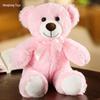 Rainbow Bow Tie Teddy Bear Plush Doll - 35cm Soft Festival Cushion