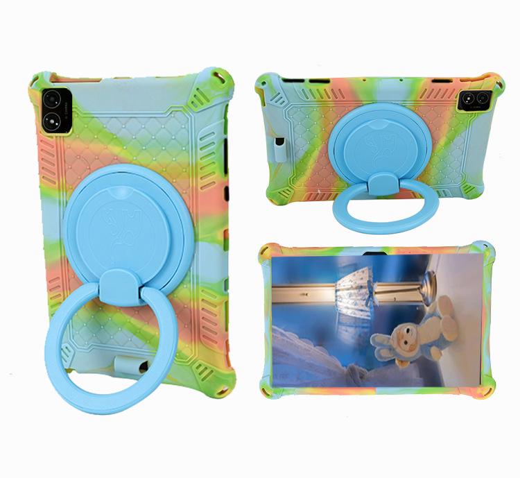 Rotatable Leather-Texture Silicone Case for Teclast T40 5G Tablet, Anti-Drop Protection