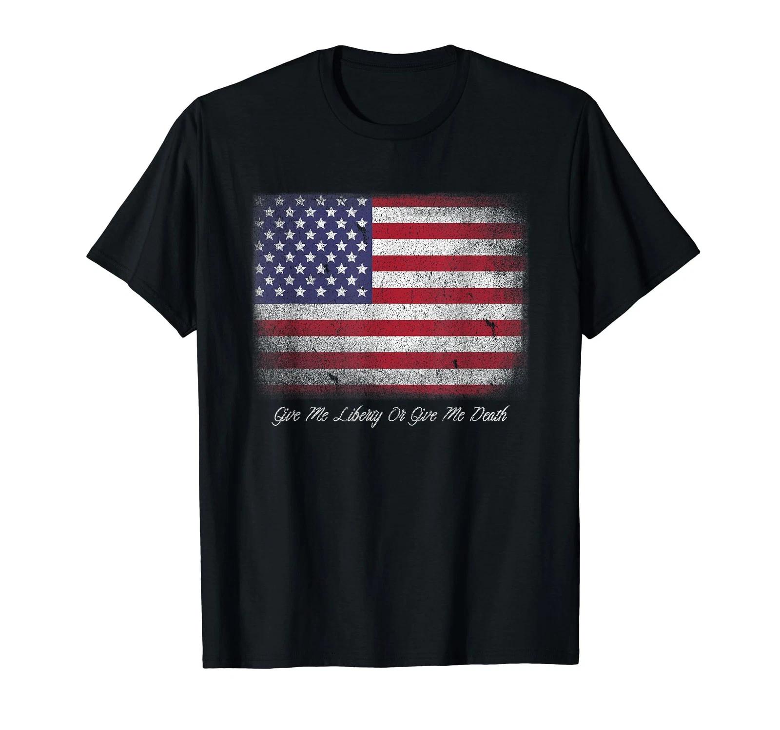 Give Me Liberty Or Give Me Death American Flag Usa Women Kids Men T-Shirt L