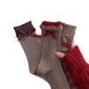 Zhuji Calf Socks Women'S Autumn And Winter Thickened Horse Year Natal Year Red Medium Tube Stacking Socks Retro Bow Cotton Socks