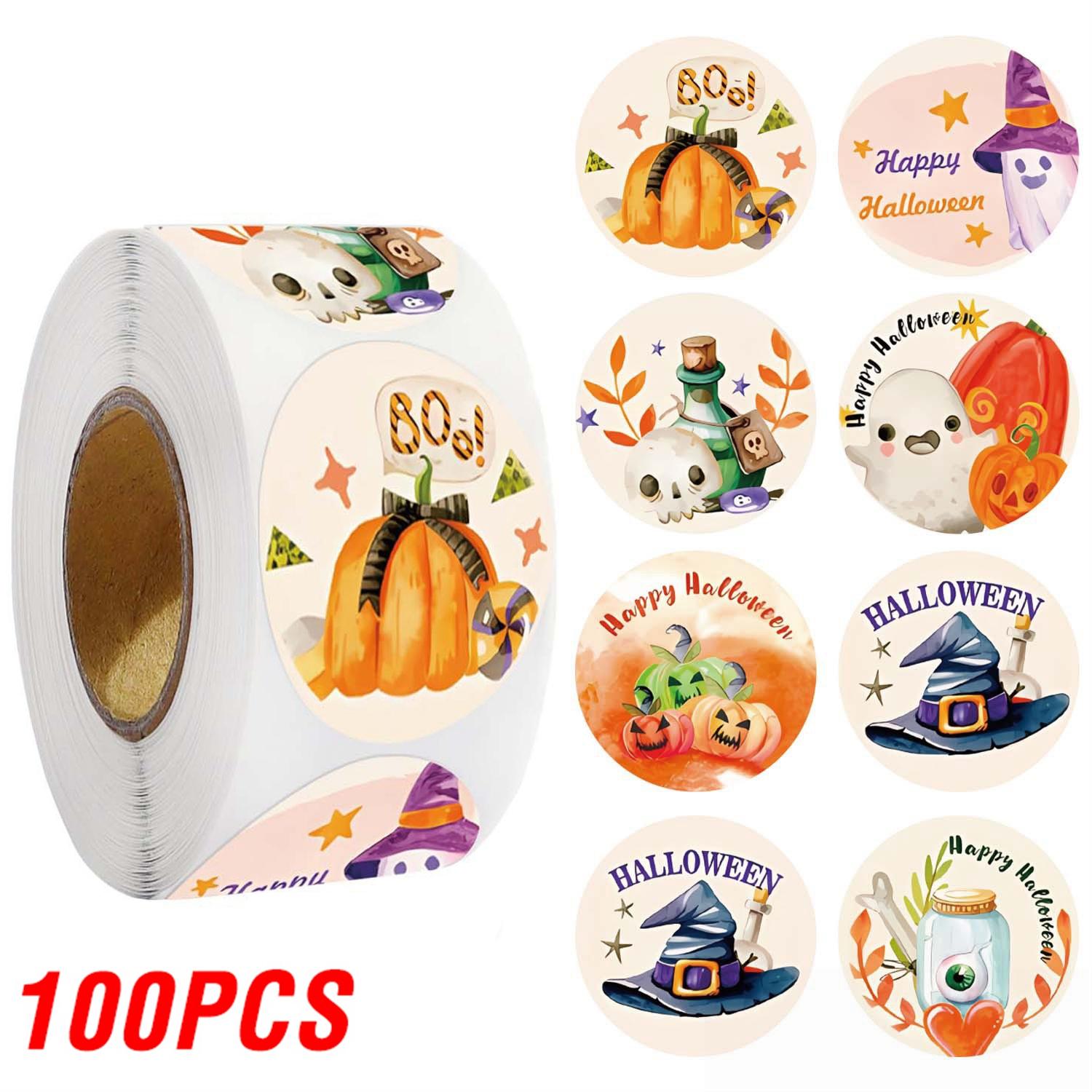 100-500Pcs High-Quality Halloween High-Quality Stickers High-Quality Pumpkin High-Quality Handmade High-Quality Labels High-Quality Halloween